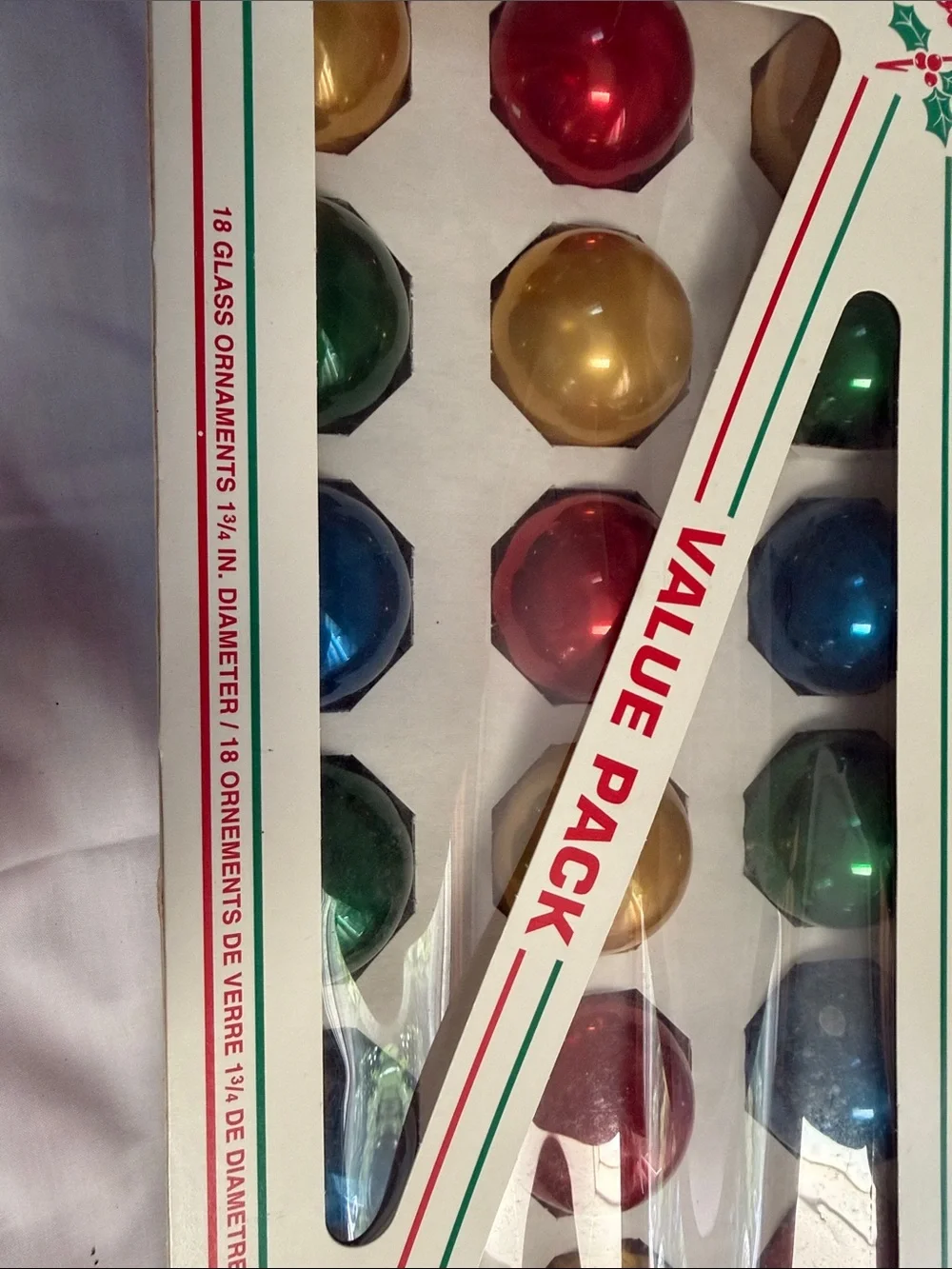 Holly Value Pack Vintage Glass Ornaments - Multicolor